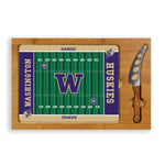 Washington Huskies Football Field - Icon Glass Top Cutting Board & Knife Set-Picnic Time Family of Brands