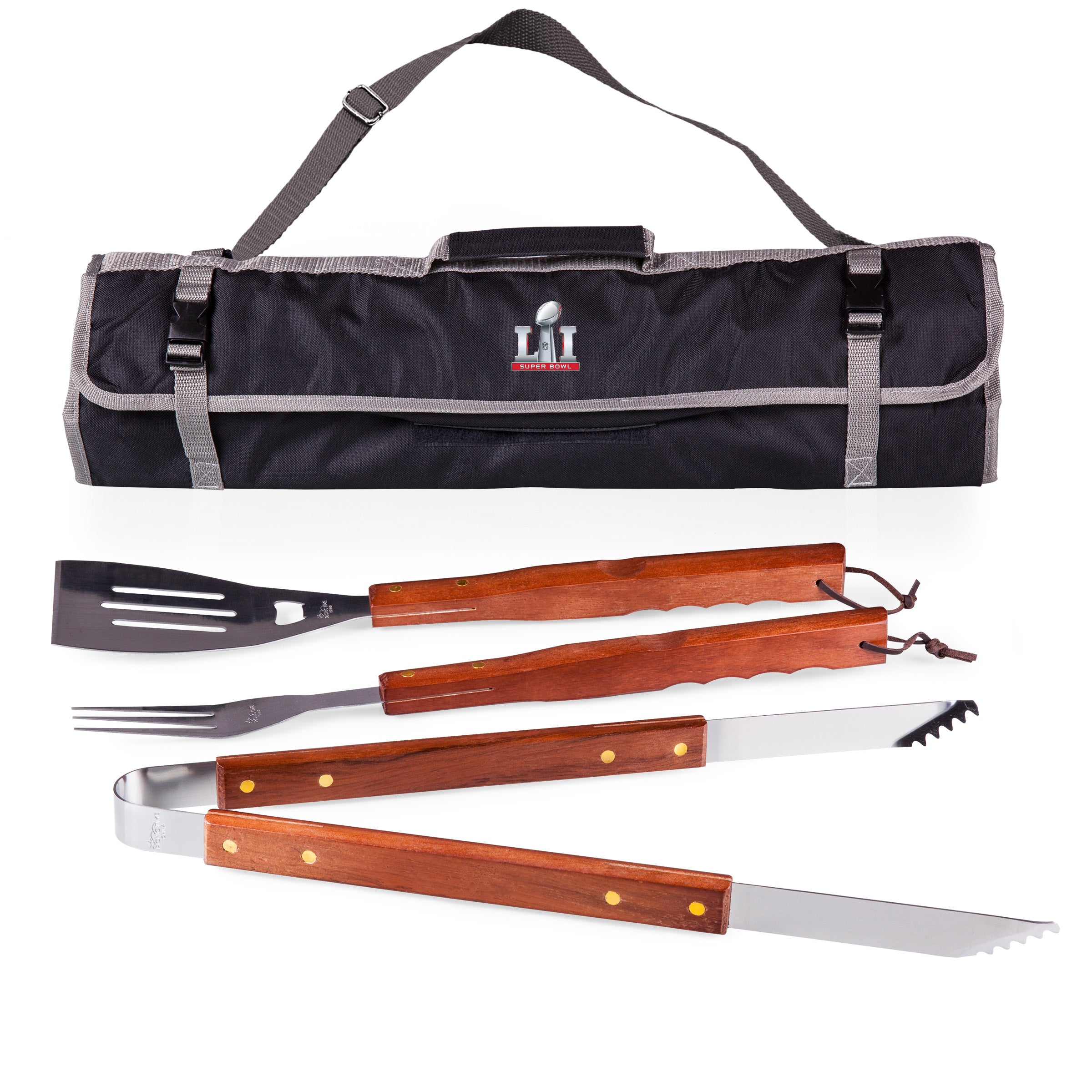Super Bowl 51 - 3-Piece BBQ Tote & Grill Set-Picnic Time Family of Brands