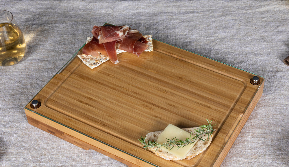 Concerto Glass Top Cheese Cutting Board & Tools Set-Picnic Time Family of Brands