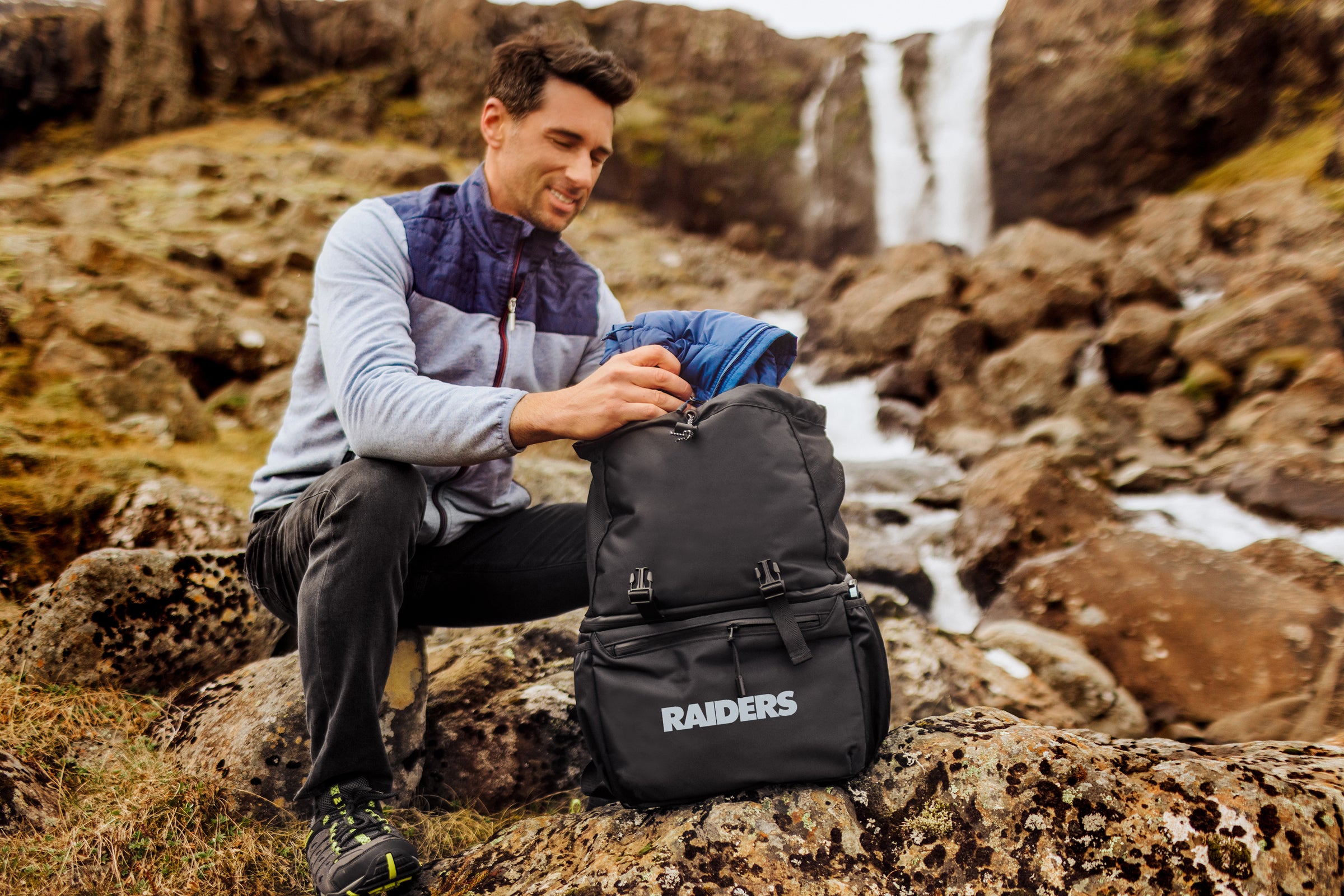 Las Vegas Raiders - Tarana Recycled Backpack Cooler-Picnic Time Family of Brands