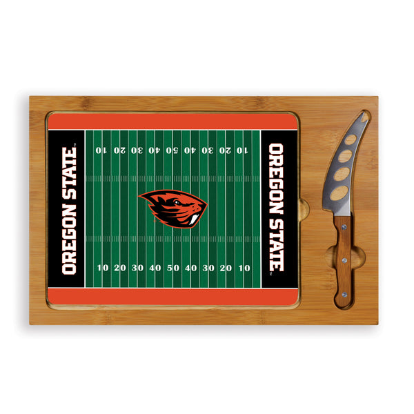 Oregon State Beavers - Icon Glass Top Cutting Board & Knife Set