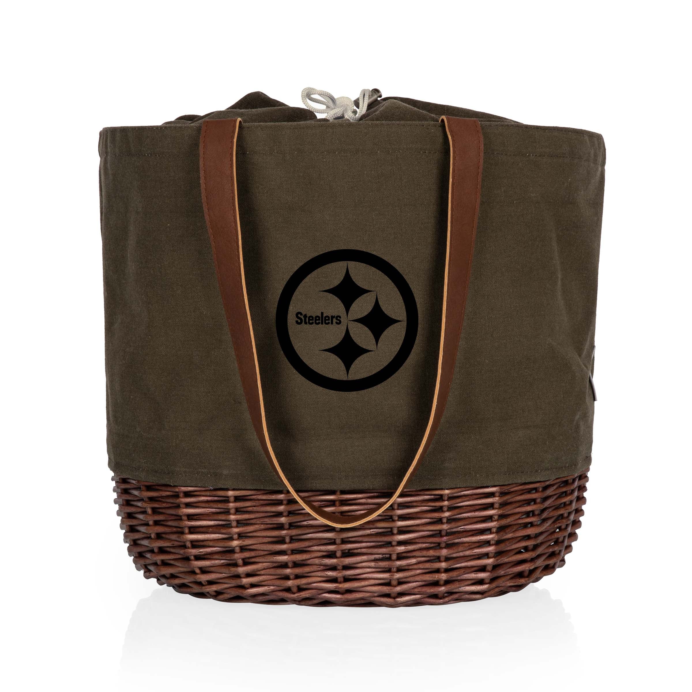 Pittsburgh Steelers - Coronado Canvas and Willow Basket Tote