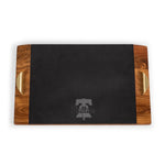 Acacia Wood & Slate Black with Gold Accents