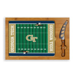 Georgia Tech Yellow Jackets Football Field - Icon Glass Top Cutting Board & Knife Set