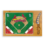 St. Louis Cardinals Baseball Diamond - Icon Glass Top Cutting Board & Knife Set-Picnic Time Family of Brands