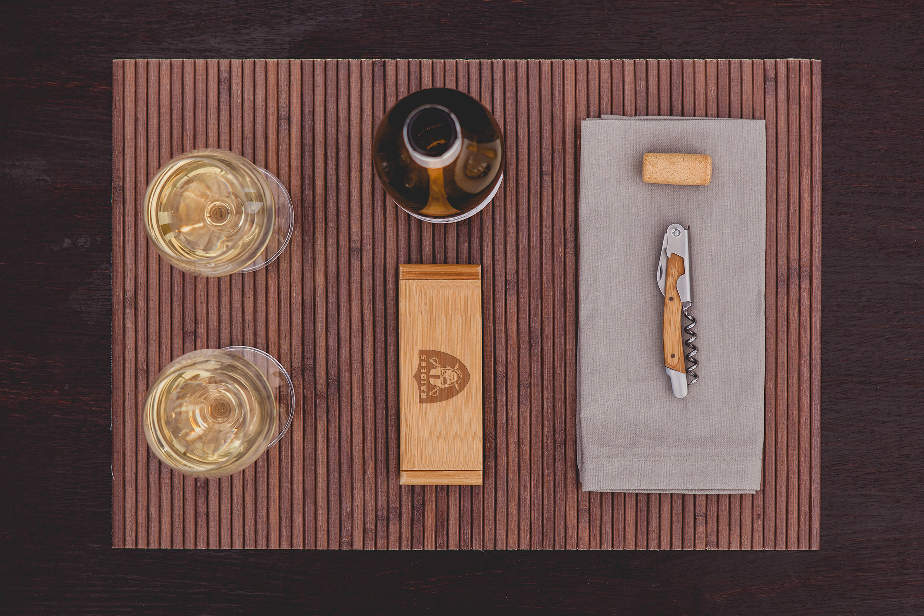 Las Vegas Raiders - Elan Deluxe Corkscrew In Bamboo Box