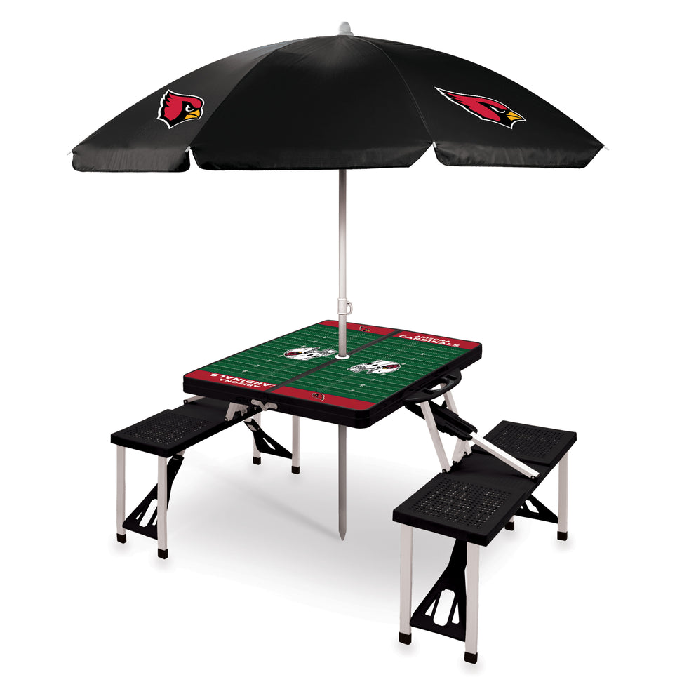 Arizona Cardinals - Picnic Table Portable Folding Table with Seats and Umbrella-Picnic Time Family of Brands