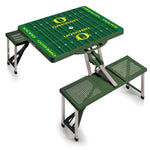 Oregon Ducks Football Field - Picnic Table Portable Folding Table with Seats-Picnic Time Family of Brands