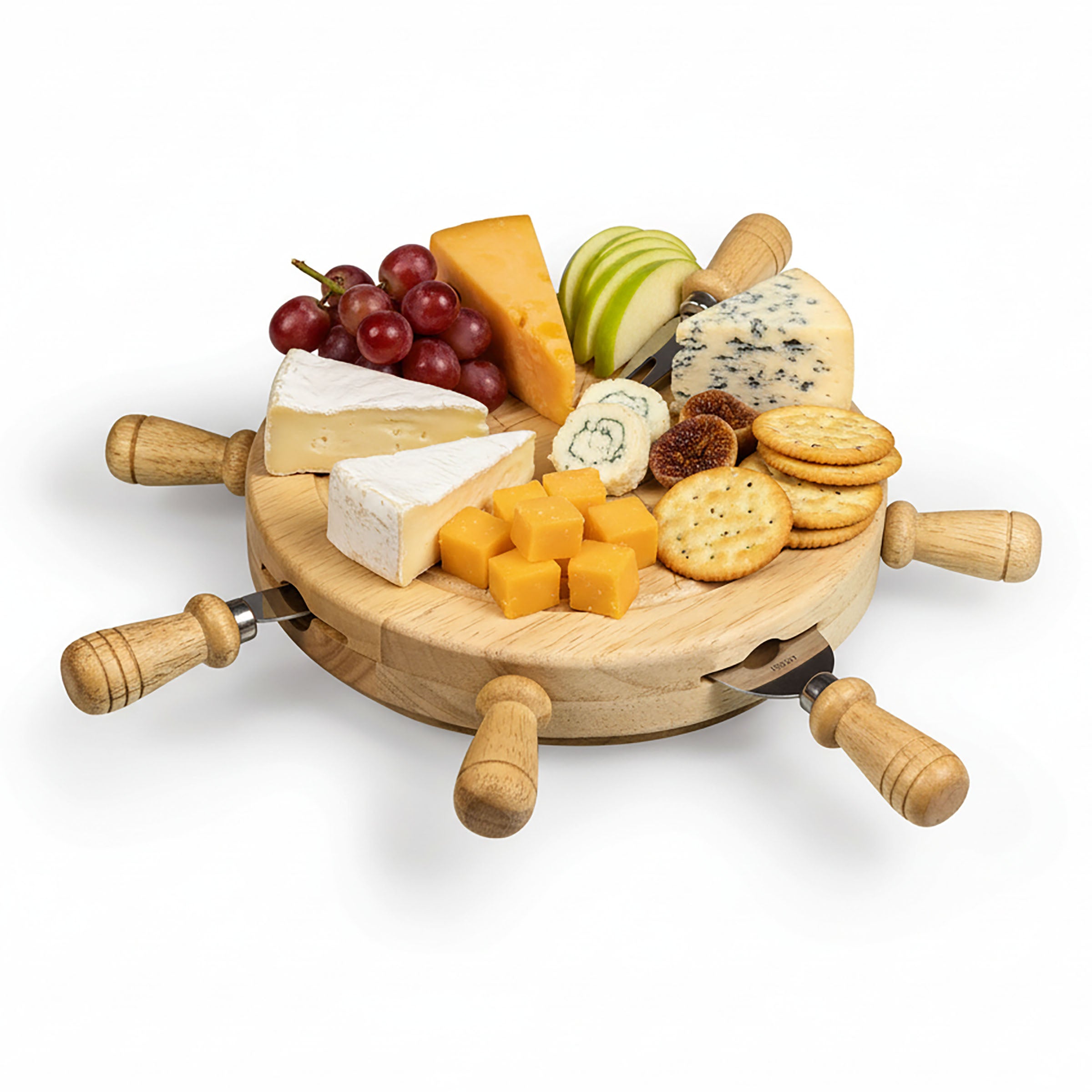 Mariner Lazy Susan Cheese Cutting Board & Tools Set
