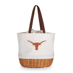 Texas Longhorns - Coronado Canvas and Willow Basket Tote-Picnic Time Family of Brands: 1 of 3