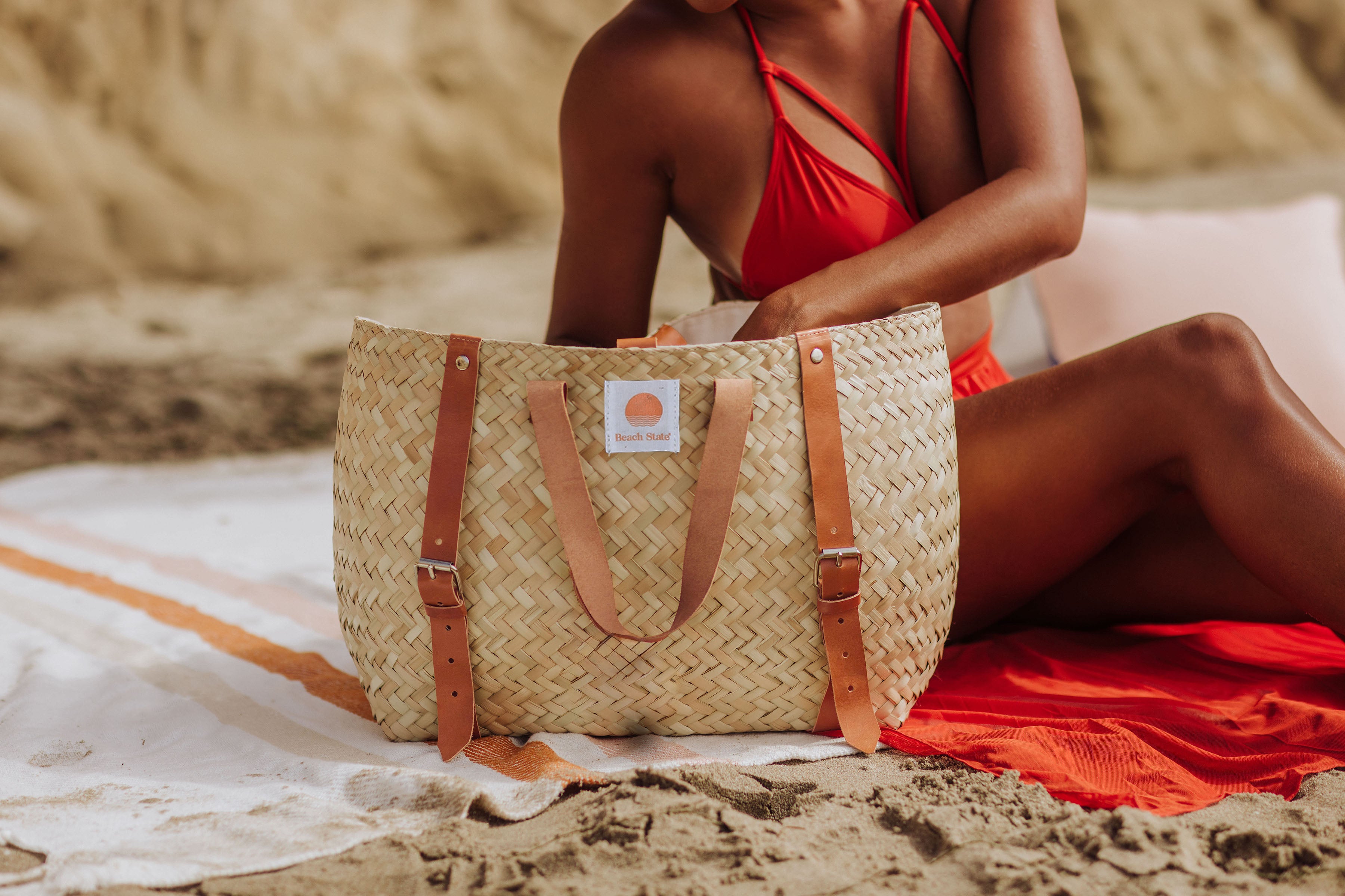 cool bag locking travel beach tote Hermosa Woven Beach Cooler Bag – PICNIC TIME FAMILY OF BRANDS
