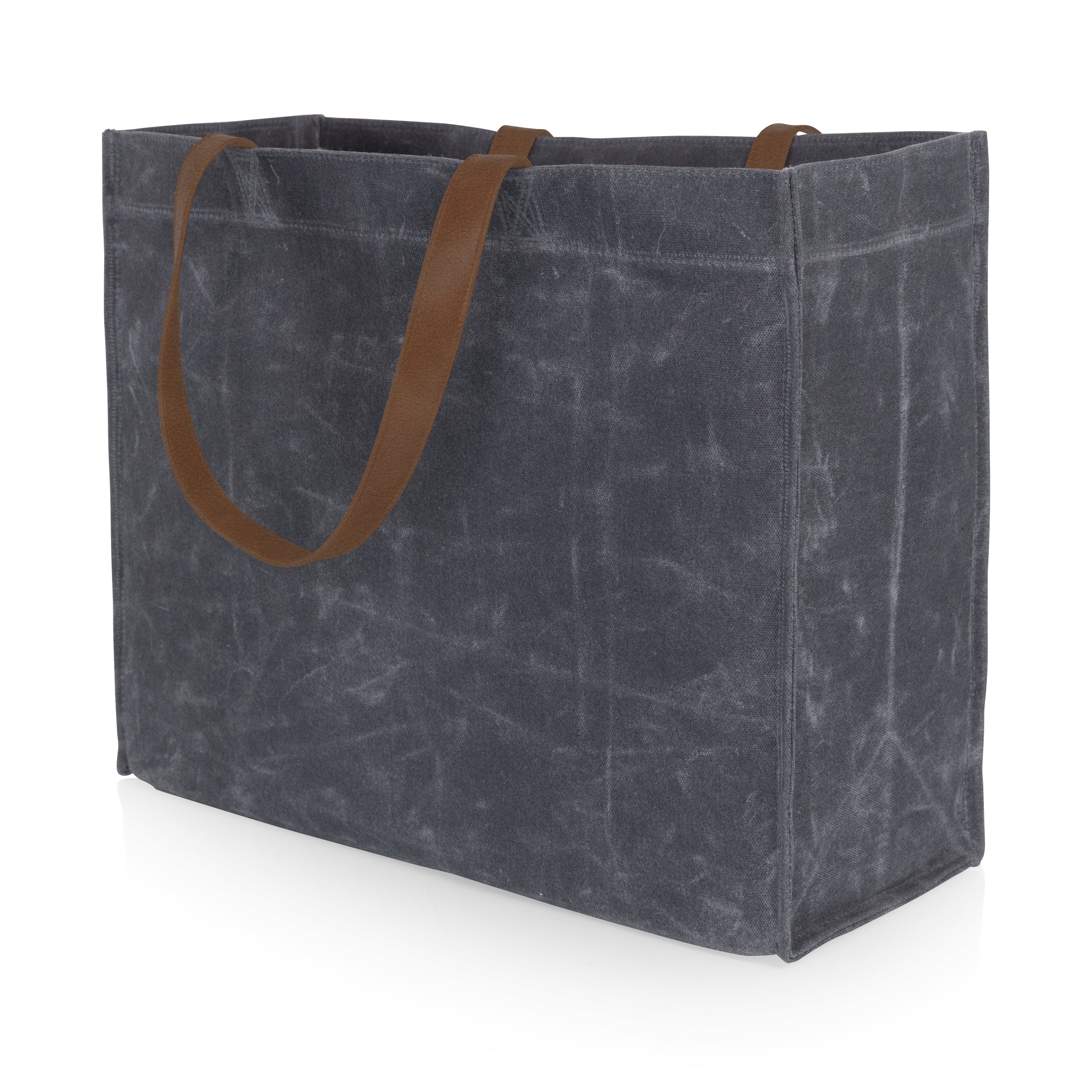Market Waxed Canvas Tote with Leatherette Handles