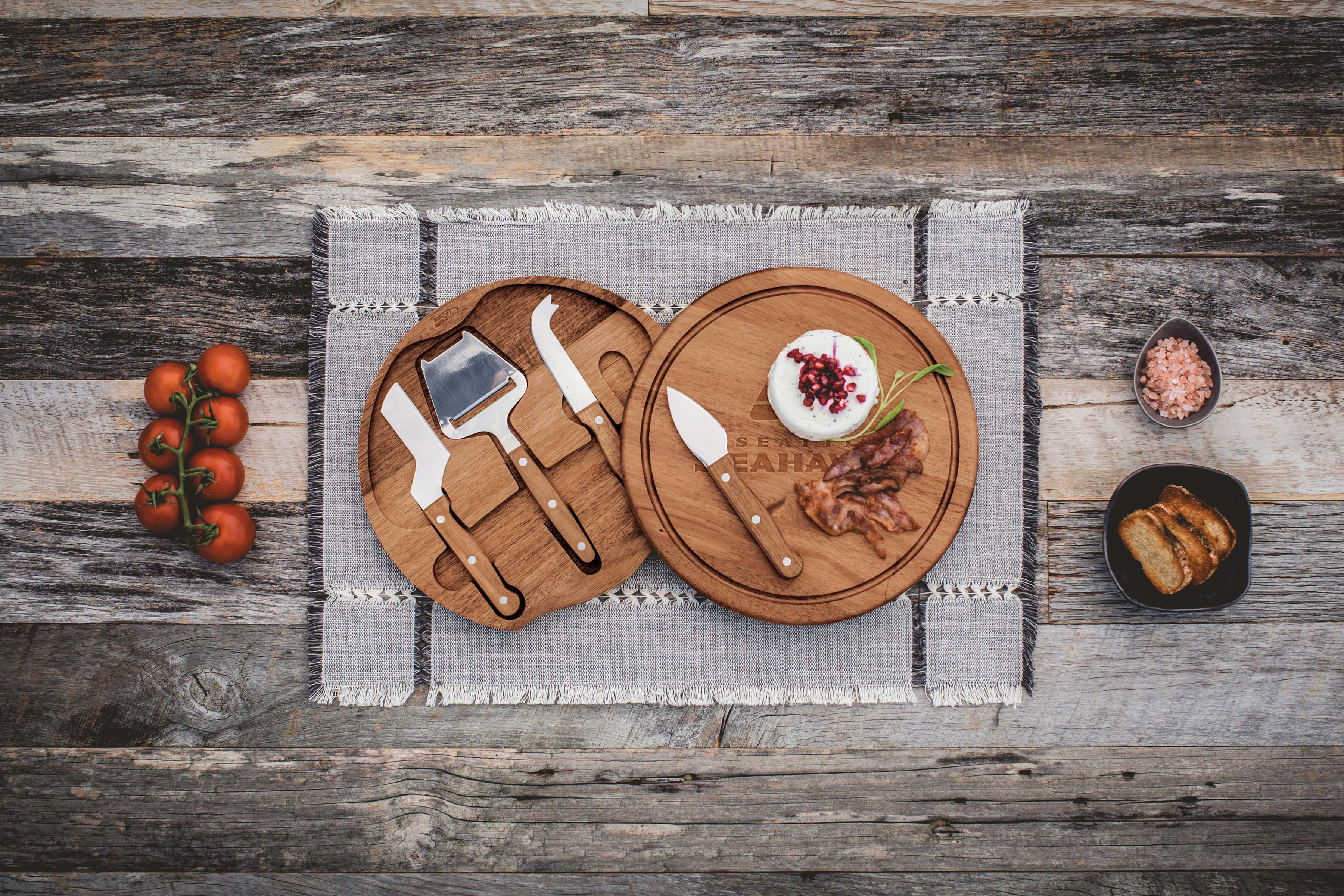 Seattle Seahawks - Acacia Circo Cheese Cutting Board & Tools Set-Picnic Time Family of Brands