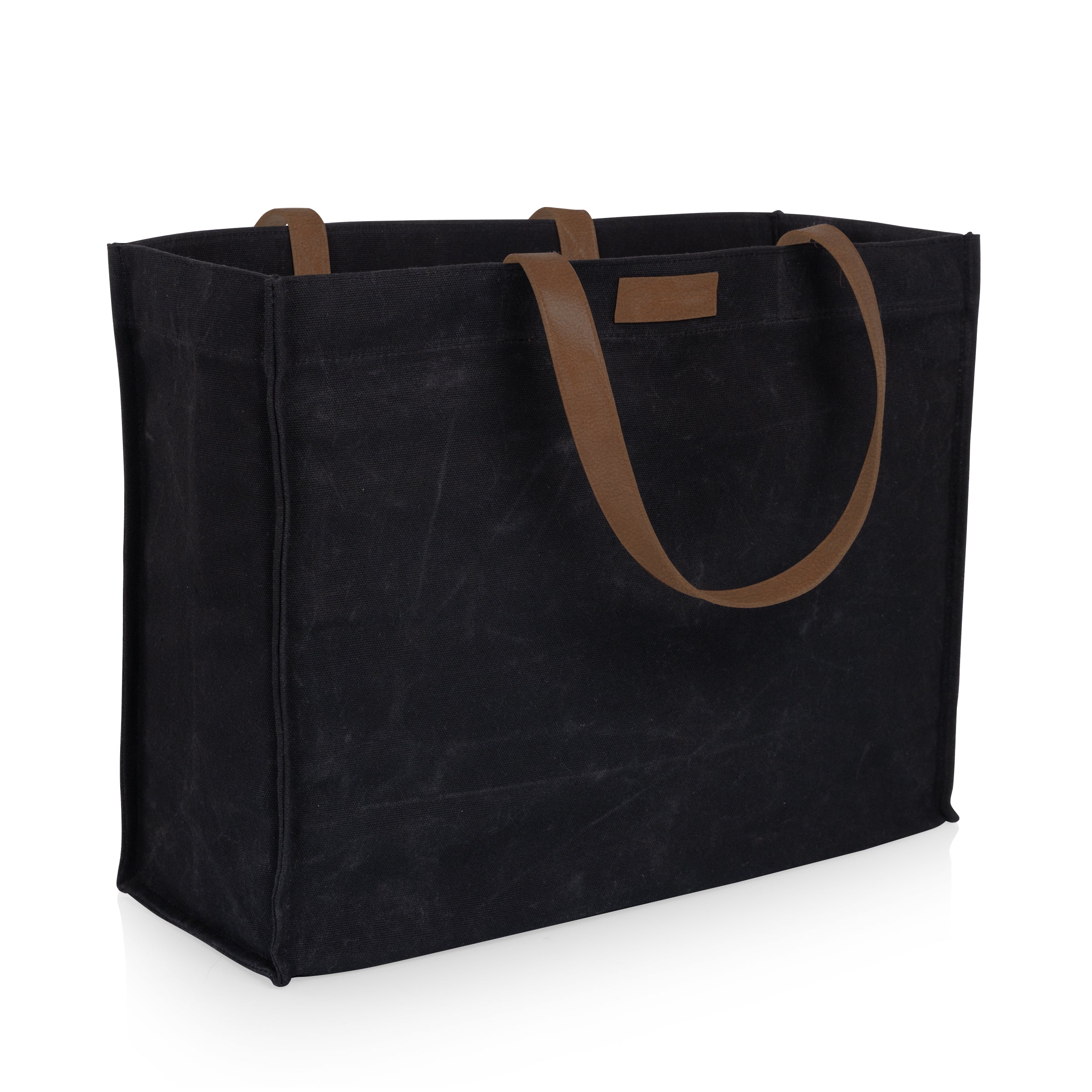Market Waxed Canvas Tote with Leatherette Handles