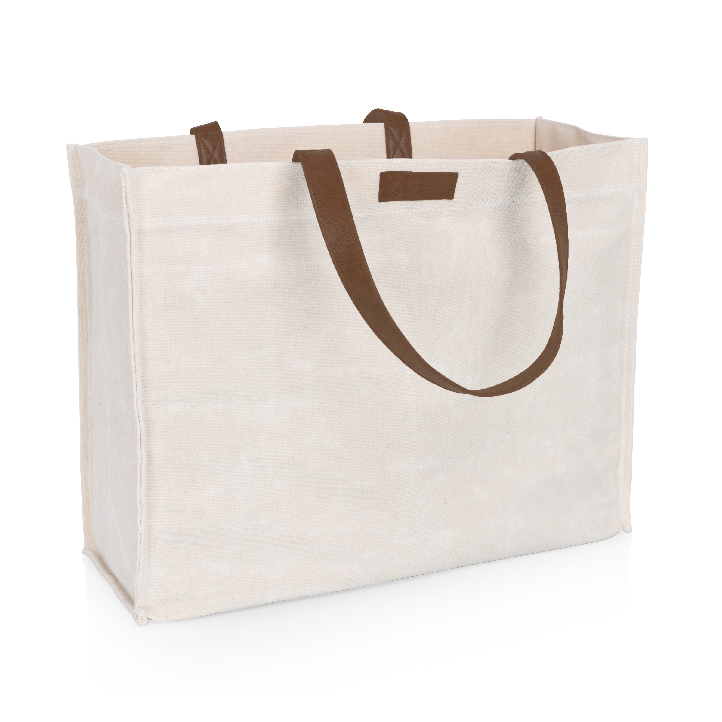Market Waxed Canvas Tote with Leatherette Handles