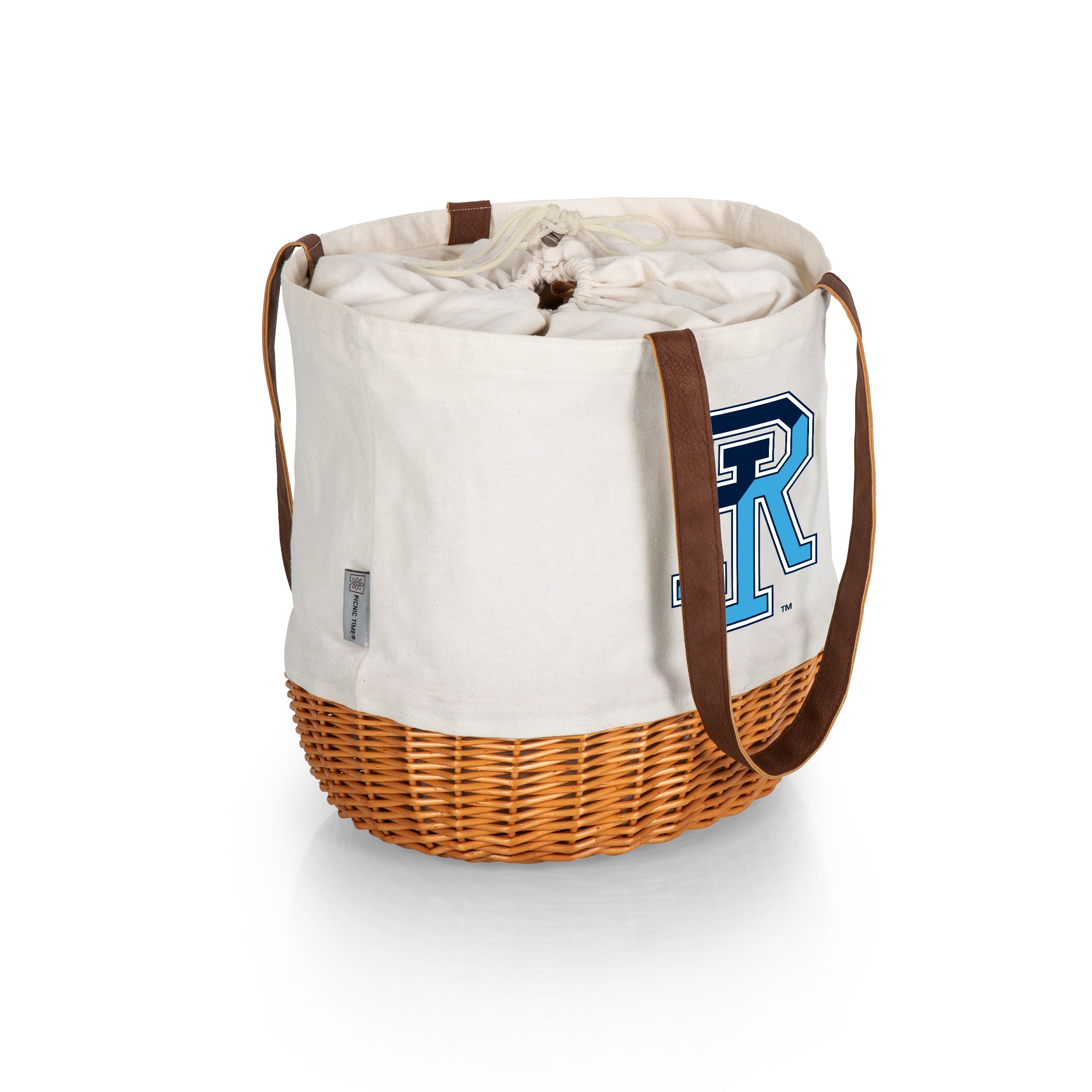 Rhode Island Rams - Coronado Canvas and Willow Basket Tote