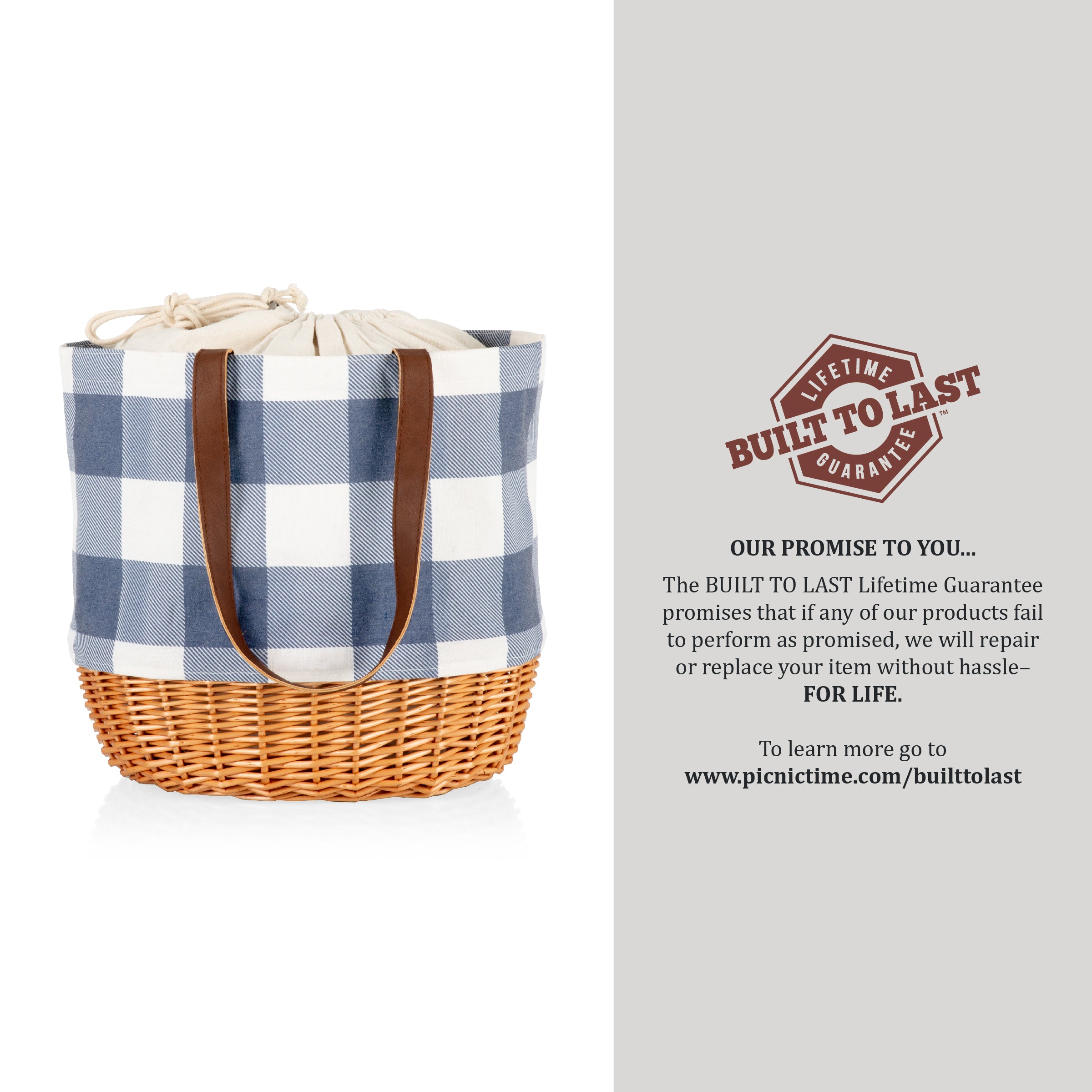 Coronado Canvas and Willow Basket Tote-Picnic Time Family of Brands