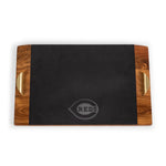 Acacia Wood & Slate Black with Gold Accents