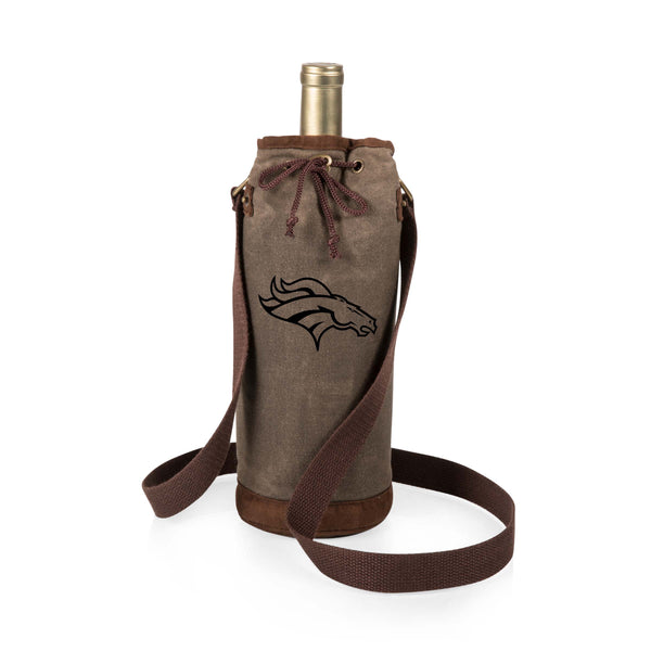Denver Broncos - Waxed Canvas Wine Tote-Picnic Time Family of Brands