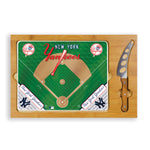 New York Yankees Baseball Diamond - Icon Glass Top Cutting Board & Knife Set