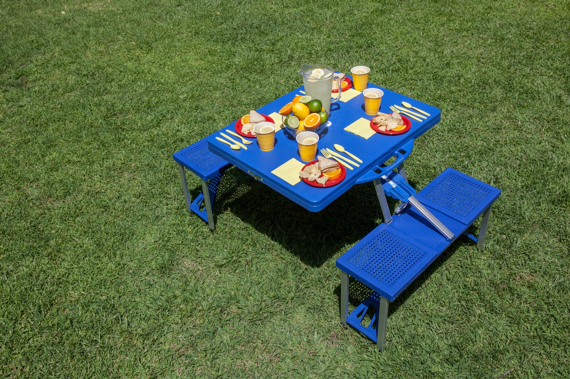 Kansas Jayhawks - Picnic Table Portable Folding Table with Seats