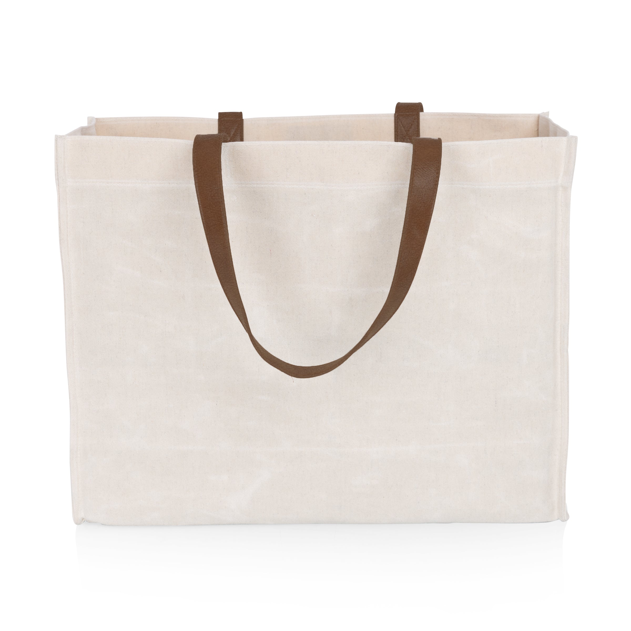 Market Waxed Canvas Tote with Leatherette Handles