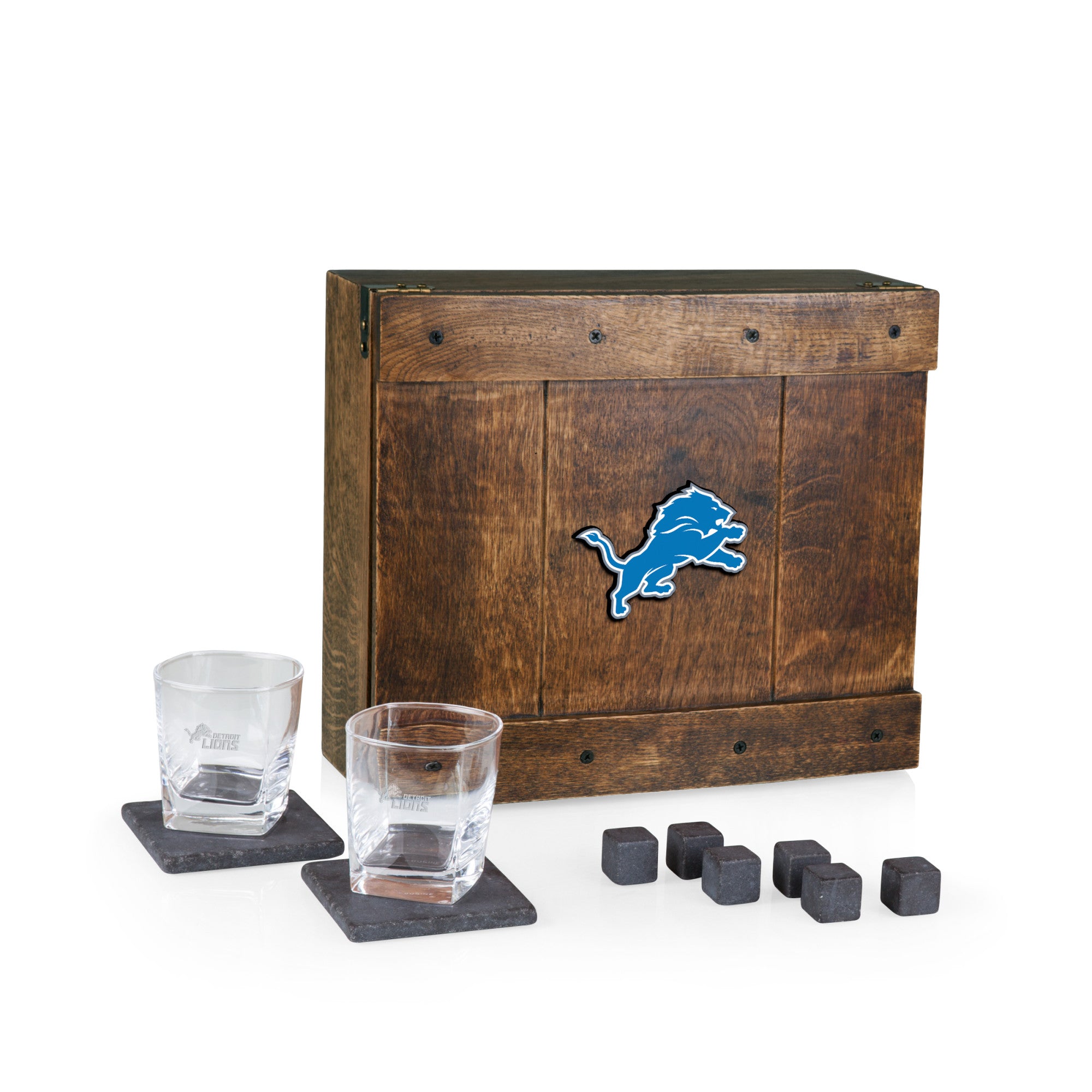 Detroit Lions - Whiskey Box Gift Set
