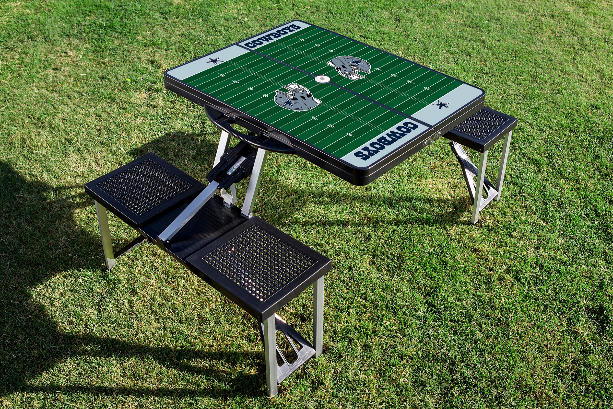 Dallas Cowboys Football Field - Picnic Table Portable Folding Table with Seats