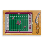 Texas A&M Aggies Football Field - Icon Glass Top Cutting Board & Knife Set