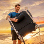West Virginia Mountaineers - Monaco Reclining Beach Backpack Chair
