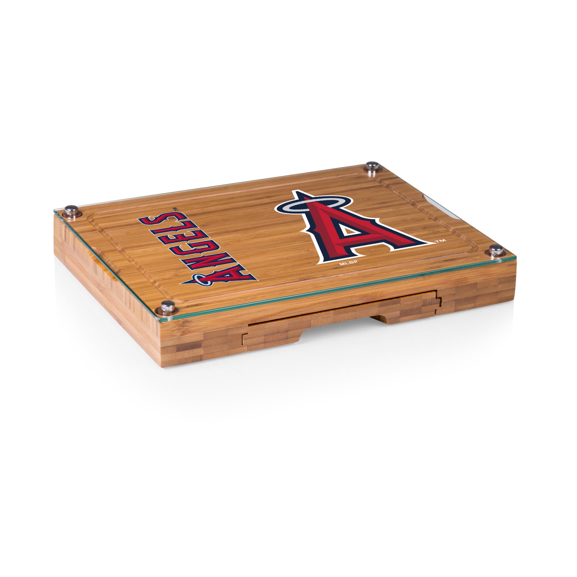 Los Angeles Angels - Concerto Glass Top Cheese Cutting Board & Tools Set