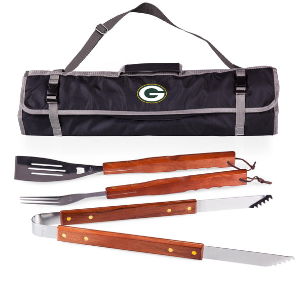 Green Bay Packers - 3-Piece BBQ Tote & Grill Set-Picnic Time Family of Brands