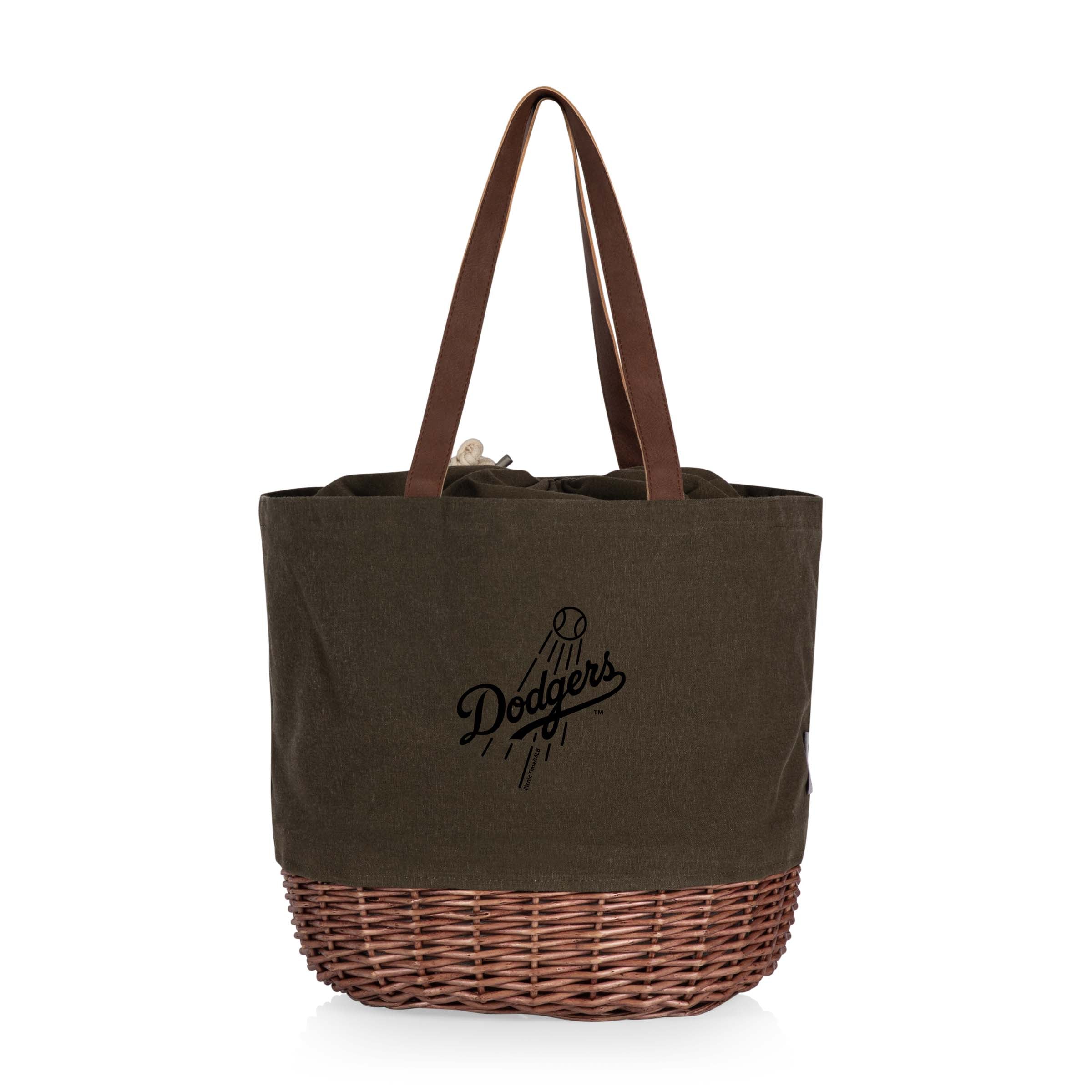 Los Angeles Dodgers - Coronado Canvas and Willow Basket Tote-Picnic Time Family of Brands