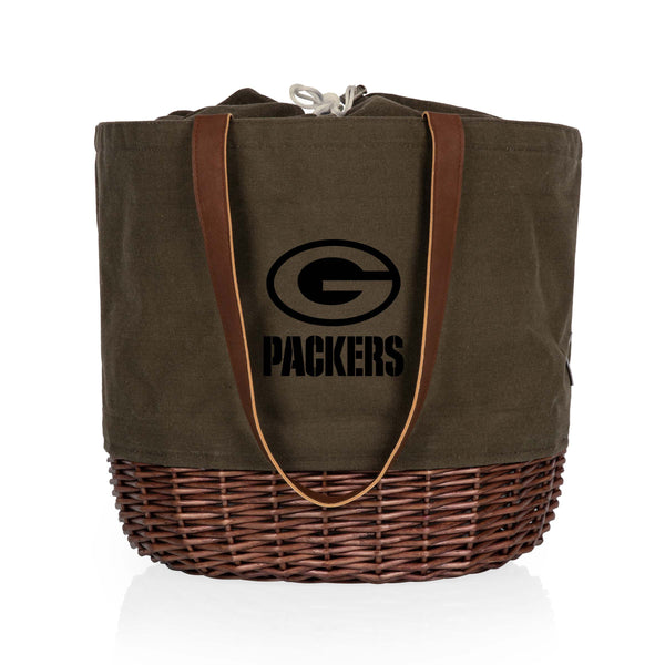 Green Bay Packers - Coronado Canvas and Willow Basket Tote-Picnic Time Family of Brands
