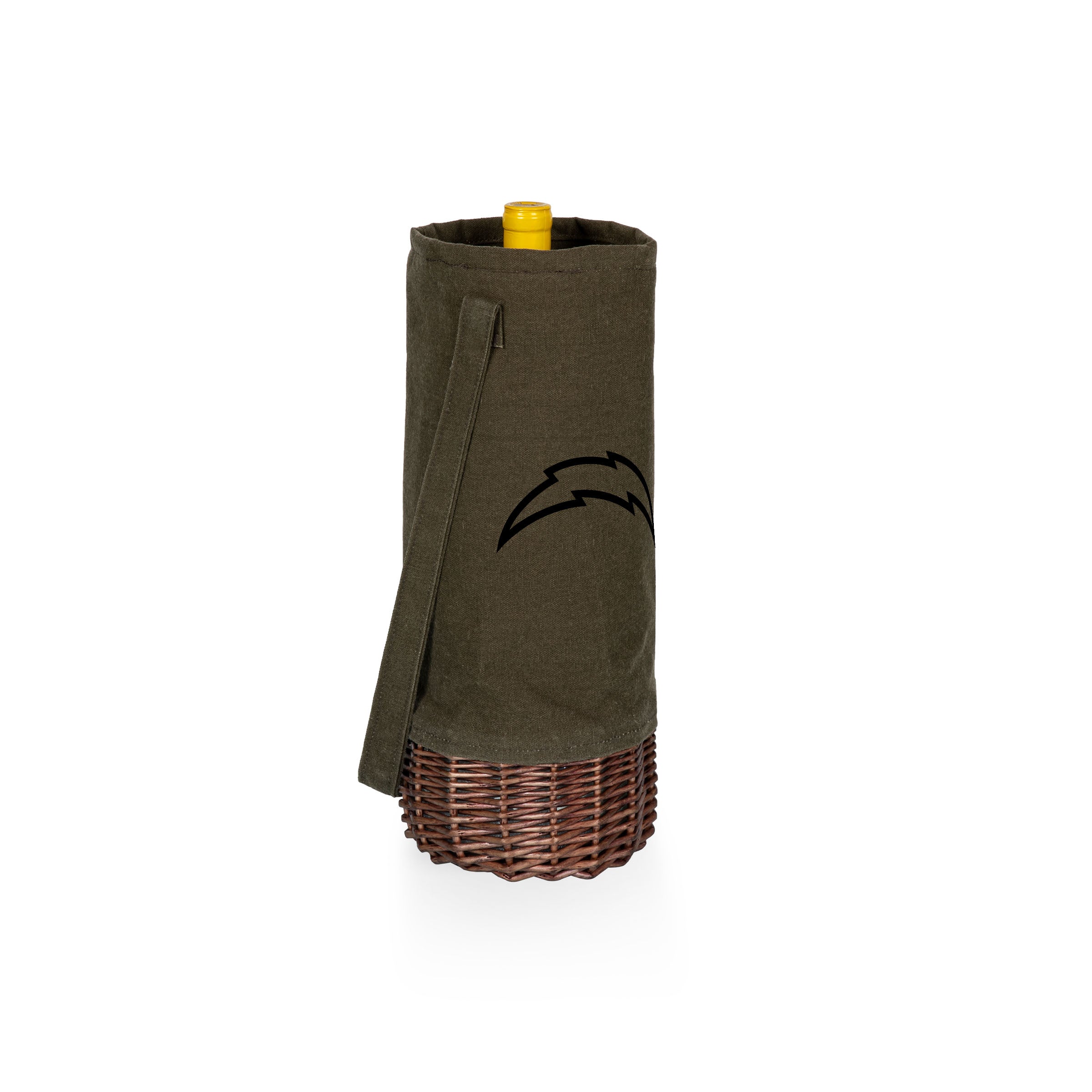 Los Angeles Chargers - Malbec Insulated Canvas and Willow Wine Bottle Basket-Picnic Time Family of Brands