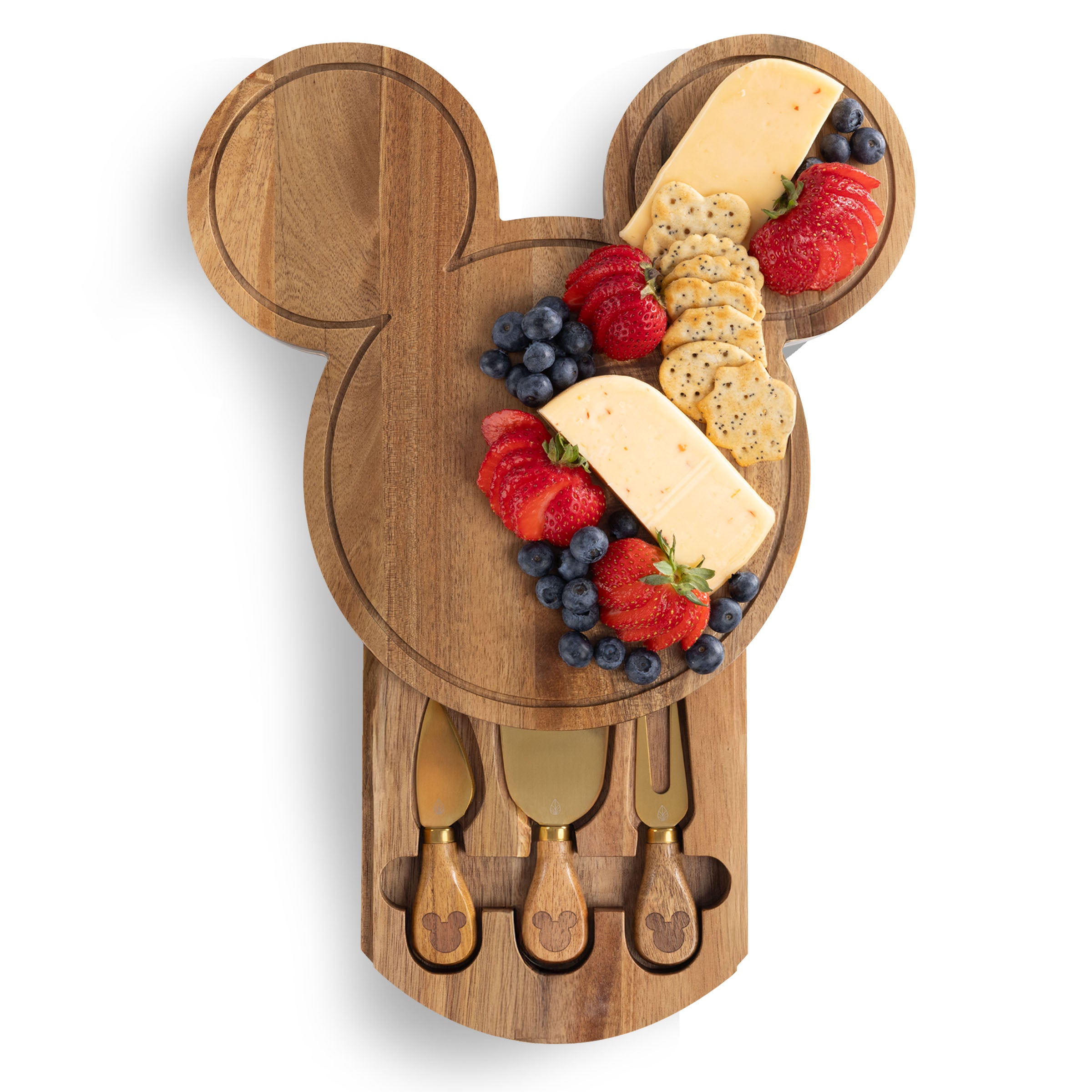 Mickey Mouse - Mickey Mouse Head Shaped Acacia Cheese Board with Tools