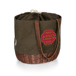 USC Trojans - Coronado Canvas and Willow Basket Tote-Picnic Time Family of Brands