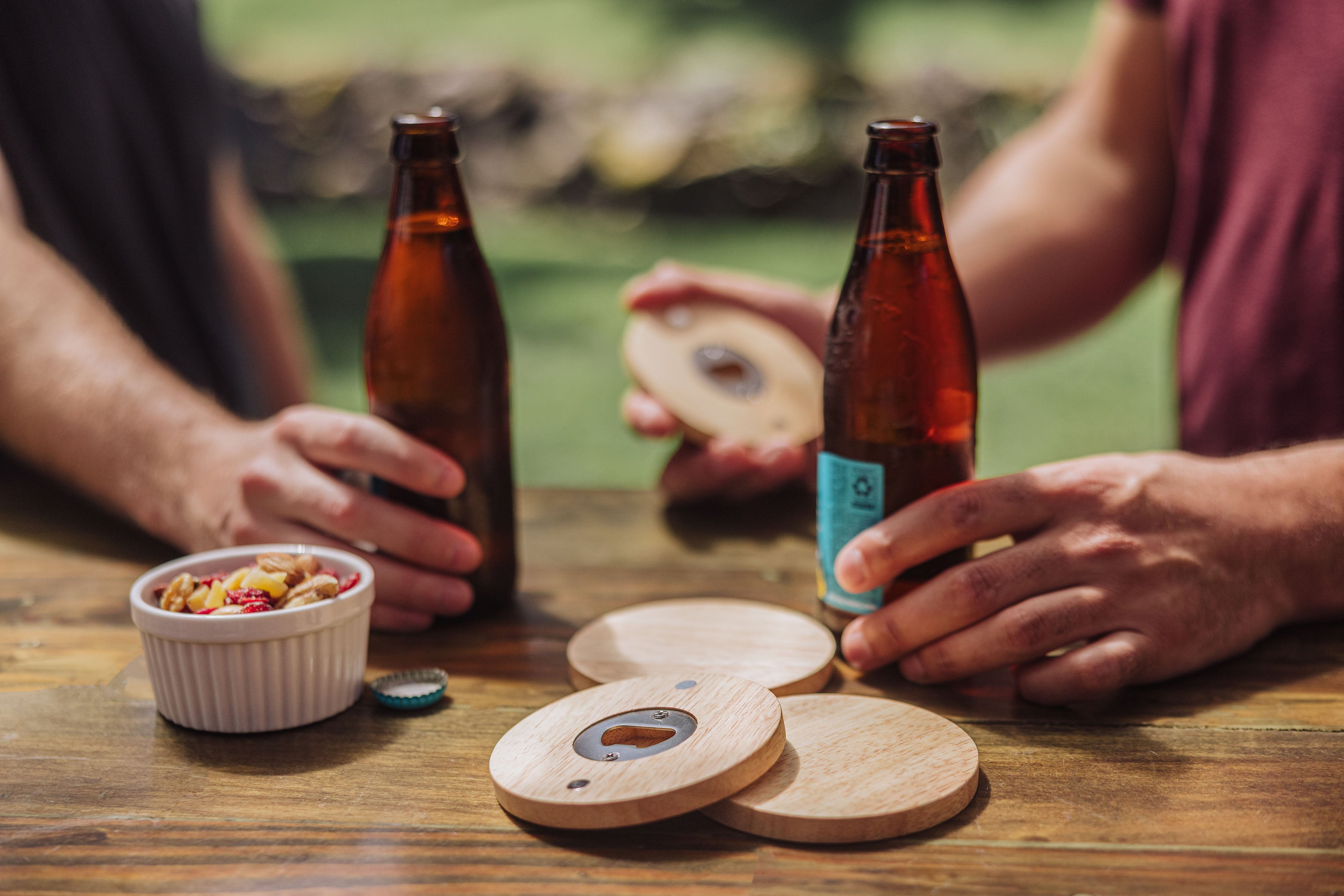 Coasters with Bottle Openers Set of 4