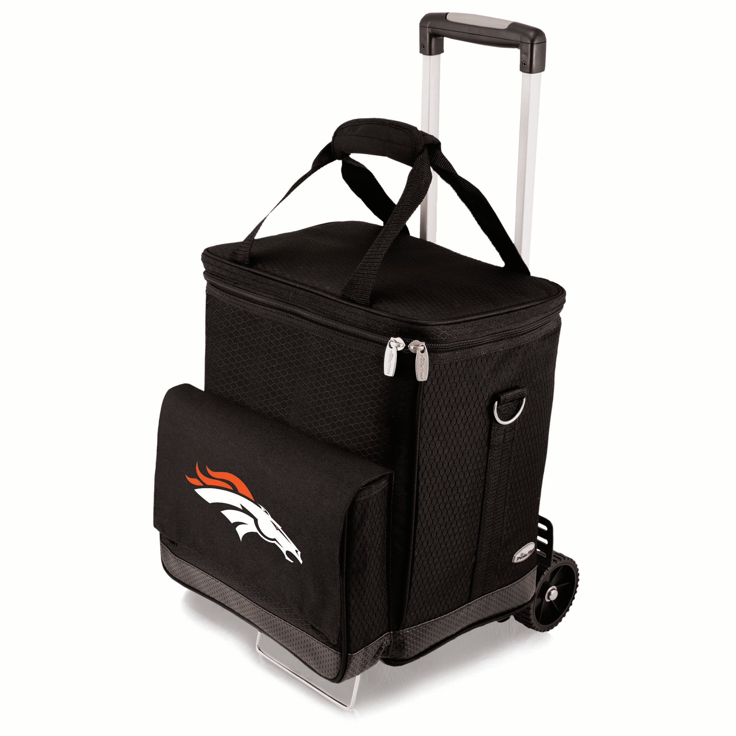 Denver Broncos - Cellar 6-Bottle Wine Carrier & Cooler Tote with Trolley-Picnic Time Family of Brands