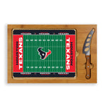 Houston Texans Football Field - Icon Glass Top Cutting Board & Knife Set