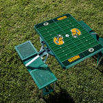 Green Bay Packers Football Field - Picnic Table Portable Folding Table with Seats