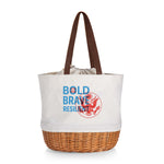 America250 - Coronado Canvas and Willow Basket Tote-Picnic Time Family of Brands: 1 of 3