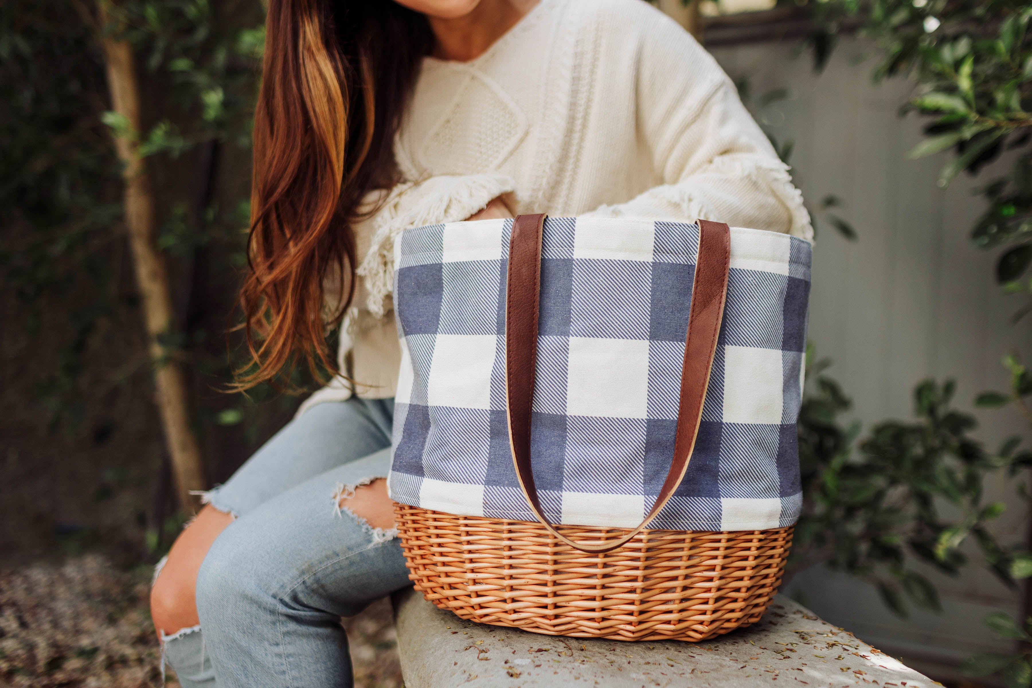 Coronado Canvas and Willow Basket Tote-Picnic Time Family of Brands