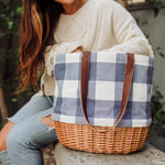 Coronado Canvas and Willow Basket Tote-Picnic Time Family of Brands