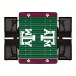 Texas A&M Aggies Football Field - Picnic Table Portable Folding Table with Seats