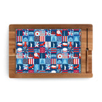 America250 - Ventana - Tempered Glass and Acacia Cheese Board and Knife Set-Picnic Time Family of Brands