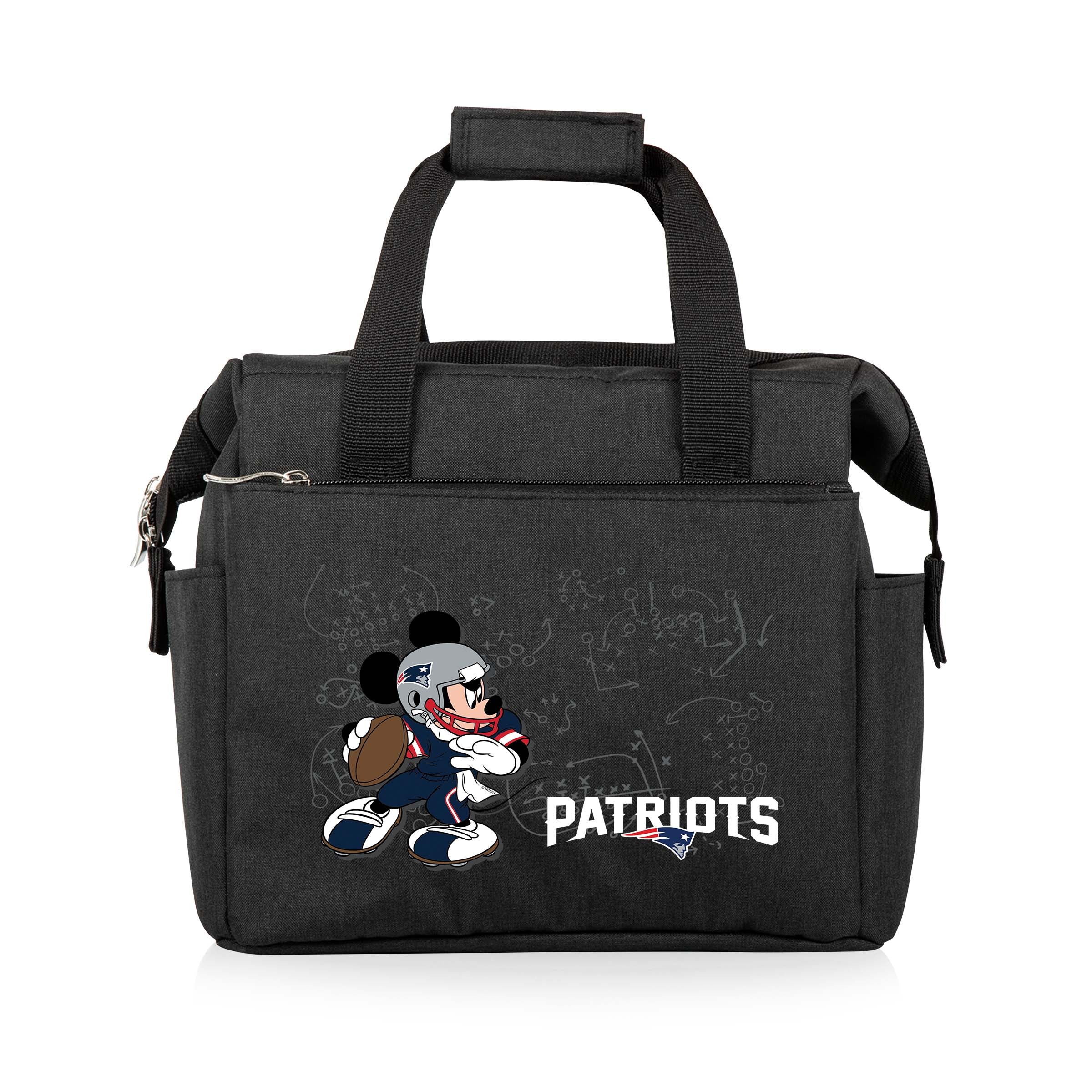 New England Patriots Mickey Mouse - On The Go Lunch Bag Cooler-Picnic Time Family of Brands