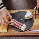 Turntable Acacia and Slate Cheese Board with Knife