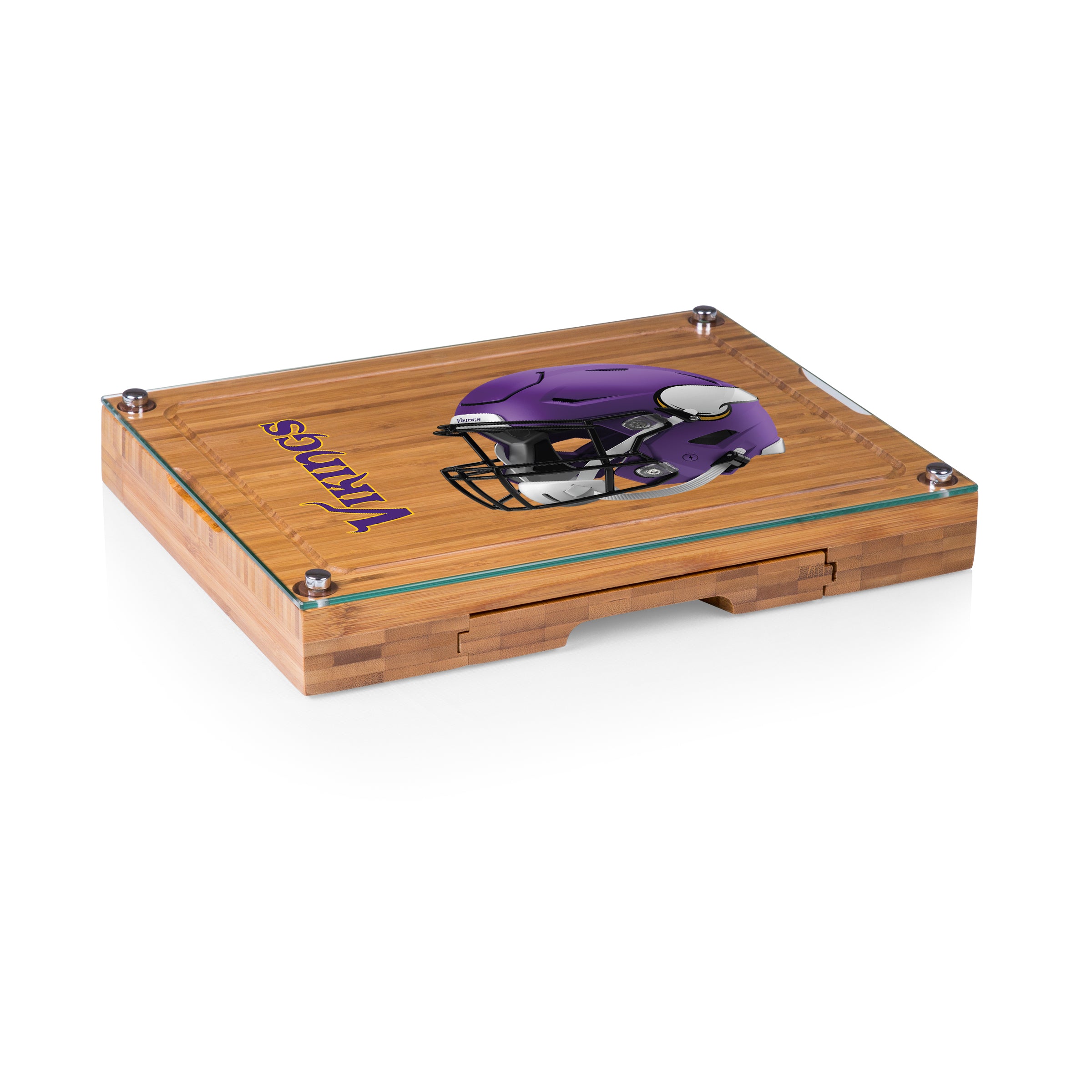 Minnesota Vikings - Concerto Glass Top Cheese Cutting Board & Tools Set