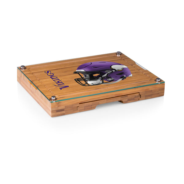 Minnesota Vikings - Concerto Glass Top Cheese Cutting Board & Tools Set